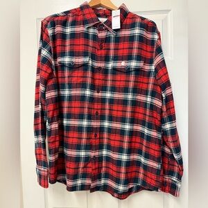 American Eagle Red and Black Plaid Flannel Men's Shirt Size XL